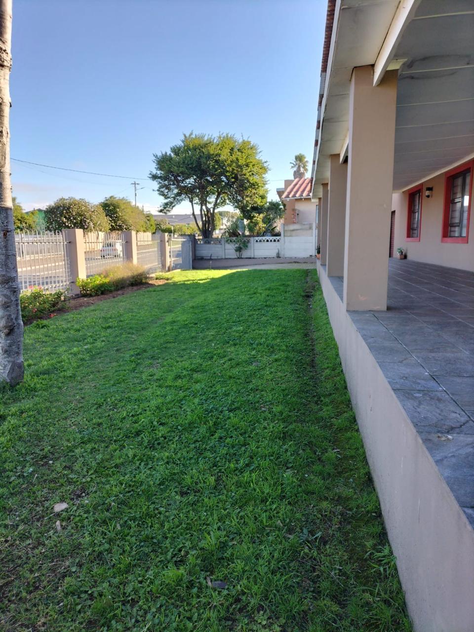 Garden lawn beside the covered veranda